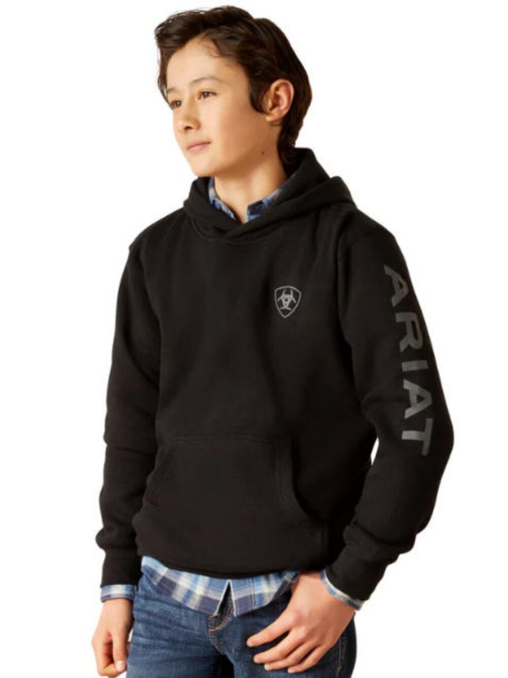 Ariat Boys’ Logo Hoodie – Dark Heather Gray | NWT